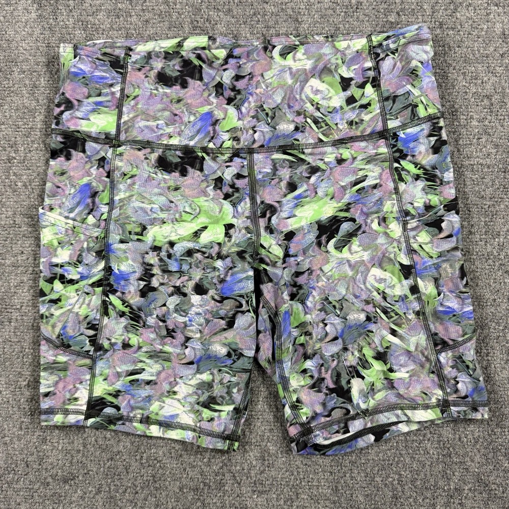 Lululemon Fast And Free Short Womens Size 10 Rabid Flourish Multi Nulux Biker